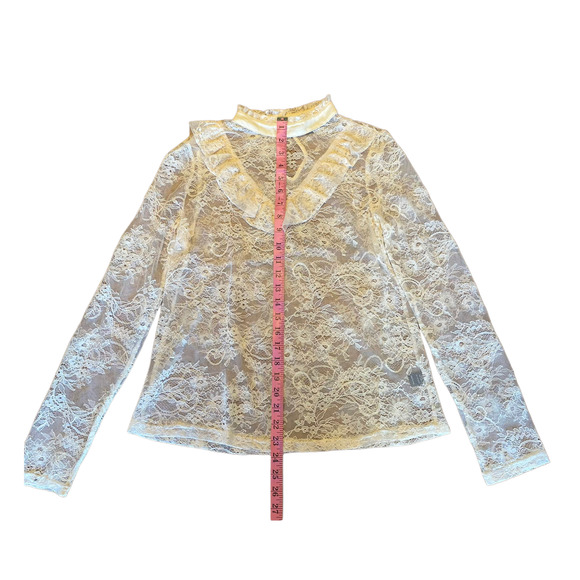 Womens Lace See Through Blouse - Picture 5 of 9